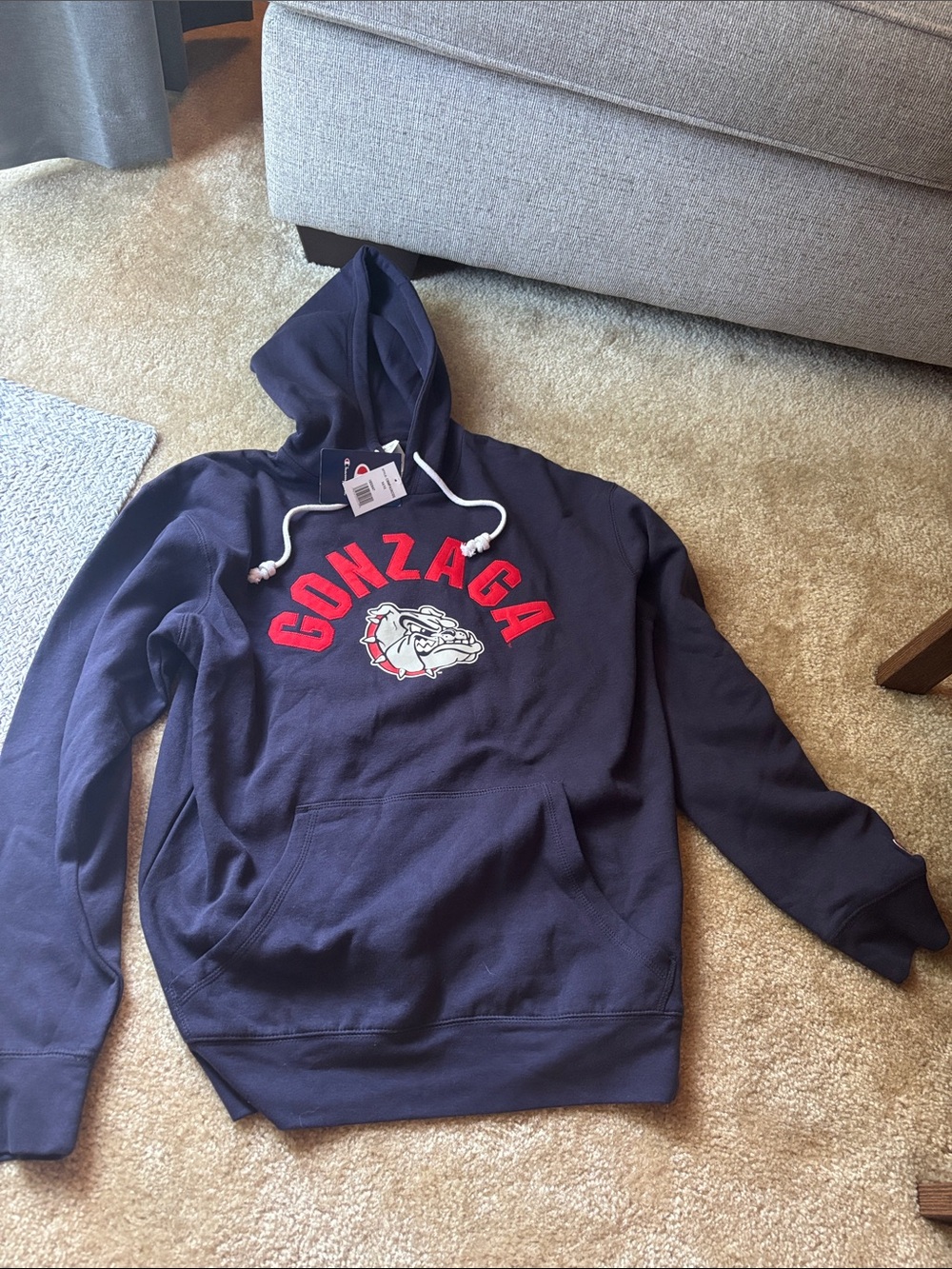 Gonzaga Navy Hoodie with Bulldog Logo - Men's Pullover Sweatshirt